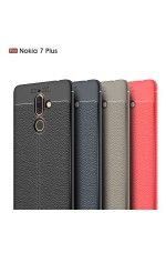 کاور طرح چرم نوکیا 7 پلاس - Nokia 7 Plus Leather TPU Case (اتو فوکوس اصلی نسخه ضد ضربه)