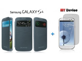 high copy S view smart cover+Screen Protector for Samsung Galaxy s4 